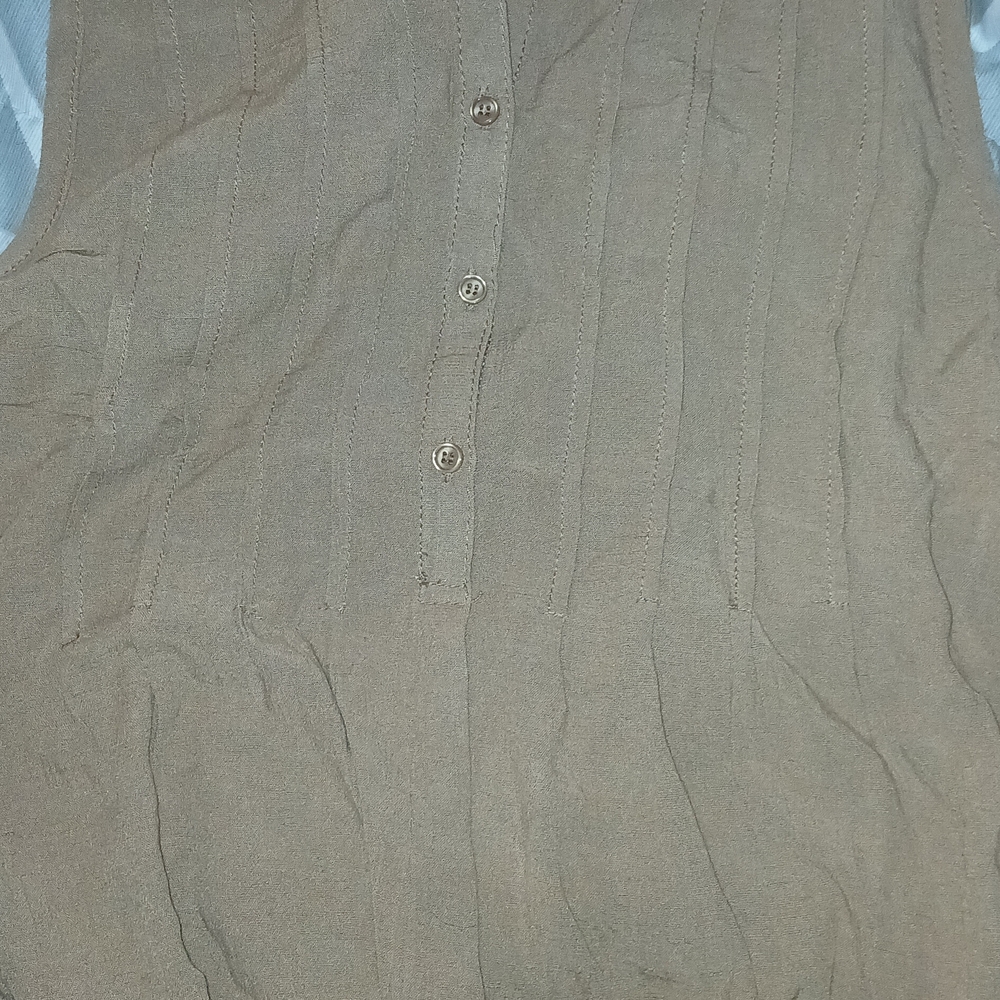 Max Studio Brown Sleeveless Button-Front Tank Top